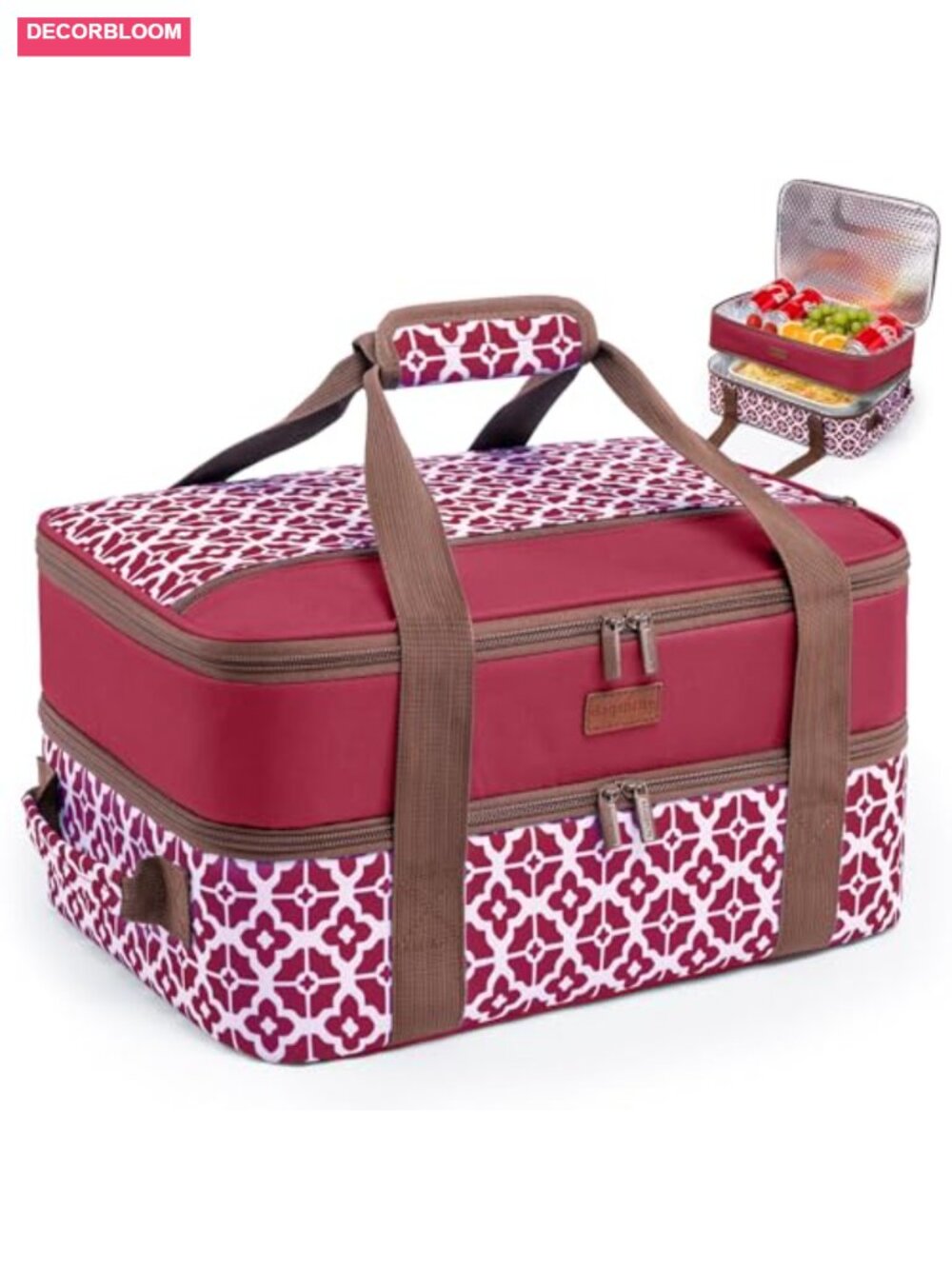 Double-Layer Insulated Casserole Carrier Fits 9x13 Baking Dish